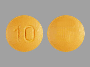 Pill 10 Orange Round is Vardenafil Hydrochloride