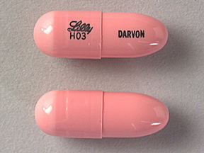 Pill Lilly H03 DARVON Pink Capsule/Oblong is Darvon