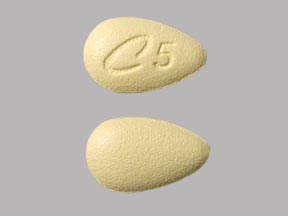 C 5 Pill Yellow Egg shape 10mm Pill Identifier