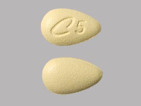 Pill C 5 Yellow Egg-shape is Tadalafil