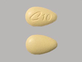 Pill C 10 Yellow Egg-shape is Tadalafil