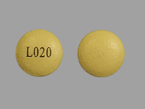 Pill L020 Yellow Round is Rabeprazole Sodium Delayed-Release