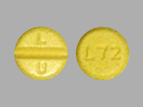Pill L U L72 Yellow Round is Tetrabenazine