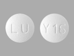 Pill LU Y16 White Round is Quetiapine Fumarate