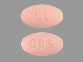 Pill LL C04 Red Elliptical/Oval is Simvastatin