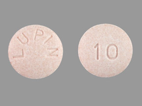 Pill LUPIN 10 Pink Round is Lisinopril