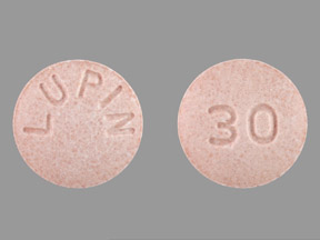 Pill LUPIN 30 Red Round is Lisinopril