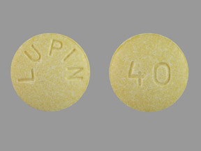 Pill LUPIN 40 Yellow Round is Lisinopril