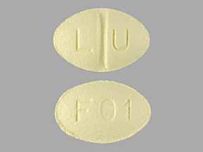 Pill LU F01 Yellow Oval is Quinapril Hydrochloride