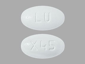 Pill LU X45 White Oval is Armodafinil
