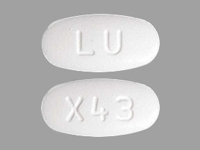 Pill LU X43 White Oval is Armodafinil
