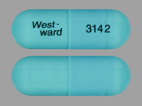 La pilule West-ward 3142 est de l'hyclate de doxycycline 100 mg