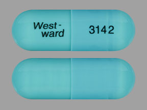 Pill West-ward 3142 Blue Capsule/Oblong is Morgidox