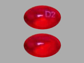 Pill D2 Orange Elliptical/Oval is Docusate Sodium