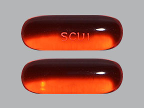 Pill SCU1 Orange Capsule-shape is Docusate Sodium