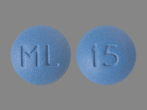 Pill ML 15 Blue Round is Morphine Sulfate Extended-Release