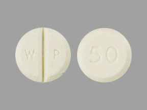 Pill W P 50 Yellow Round is Clozapine