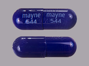 Pill mayne 544 mayne 544 Purple Capsule/Oblong is Acetaminophen and Butalbital