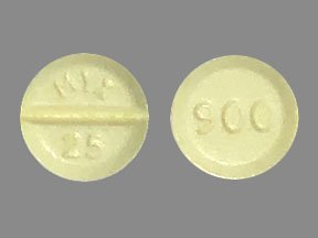 Pill MYX 25 900 Yellow Round is Clozapine