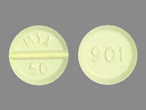 Pill MYX 50 901 Yellow Round is Clozapine