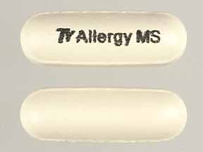 La píldora TY Allergy MS es Tylenol Allergy Multi-Symptom acetaminofeno 325 mg / maleato de clorfeniramina 2 mg / clorhidrato de fenilefrina 5 mg