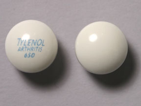 Pill TYLENOL ARTHRITIS 650 White Capsule-shape is Tylenol Arthritis Pain