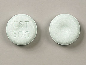 Pill EST 500 Green Round is Tylenol Go Tabs Extra Strength