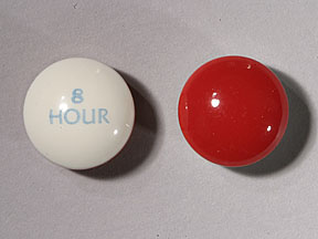Pill 8 HOUR Red & White Round is Tylenol 8 Hour