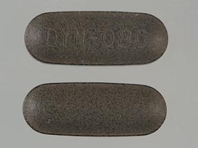 Pill DYN-080 Gray Capsule/Oblong is Solodyn