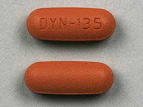 Pill DYN-135 Pink Capsule/Oblong is Solodyn