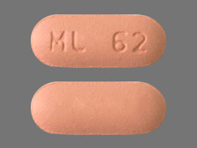 Pill ML 62 Pink Capsule/Oblong is Levofloxacin