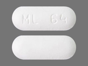 Pill ML 64 White Capsule/Oblong is Levofloxacin