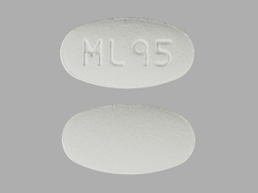 Pill ML 95 White Oval is Irbesartan