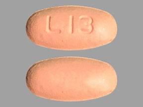 Pill L13 Red Elliptical/Oval is Valsartan