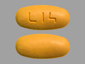 Pill L14 Orange Oval is Valsartan