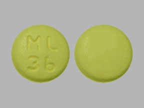 Pill ML 36 Yellow Round is Olanzapine (Orally Disintegrating)