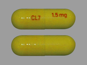 Pill CL7 1.5 mg Yellow Capsule/Oblong is Rivastigmine Tartrate