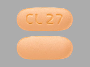 Pill CL27 Peach Capsule/Oblong is Memantine Hydrochloride