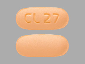 Pill CL27 Peach Capsule/Oblong is Memantine Hydrochloride