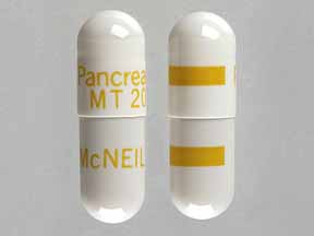 Pill McNEIL Pancrease MT 20 White Capsule/Oblong is Pancrease MT 20