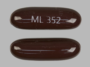 Pill ML 352 Red Capsule/Oblong is Folcal DHA