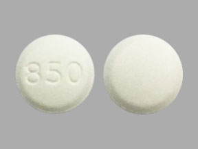 Pill 850 White Round is Metformin Hydrochloride