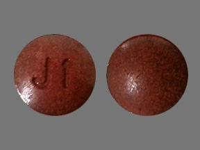 Pill J1 Brown Round is Phenazopyridine Hydrochloride