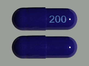 Pill 200 Blue Capsule/Oblong is Uro-MP