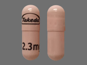 Pill Takeda 2.3 mg Pink Capsule/Oblong is Ninlaro