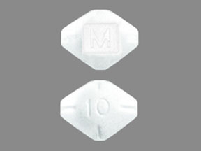 Pill M 10 White Four-sided is Dextroamphetamine Sulfate