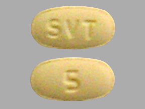 Pill SVT 5 Yellow Oval is Simvastatin