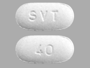 Pill SVT 40 White Oval is Simvastatin