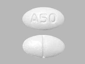 Pill A50 White Oval is Losartan Potassium