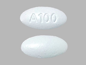 Pill A100 White Elliptical/Oval is Losartan Potassium